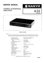 Sanyo A33 Service Manual