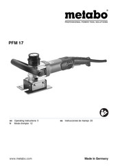 Metabo PFM 17 Operating Instructions Manual