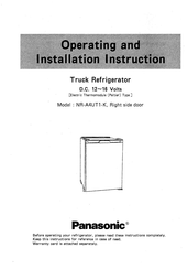 Panasonic NRA4UT1K - TRUCK REFRIGERATOR Operating And Installation Instruction