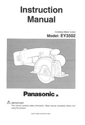 Panasonic EY3502 - CORDLESS METAL SAW Instruction Manual