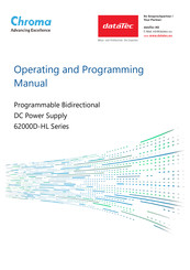 DATATEC Chroma 62360D-1500HL Operating And Programming Manual