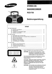 Samsung RCD-750 Owner's Instructions Manual