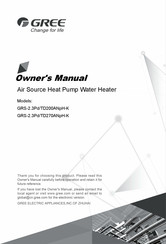 Gree GRS-2.3Pd/TD270ANpH-K Owner's Manual