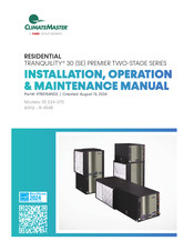 Nibe ClimateMaster Tranquility 30 Digital Series Installation, Operation & Maintenance Manual