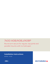 Dormakaba 7400 A08 Installation Instructions Manual