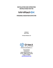 D-tect Systems MiniRad-DX Installation And Operating Instructions Manual
