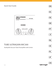 Behringer TUBE ULTRAGAIN MIC300 Quick Start Manual