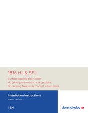 Dormakaba 1816 HJ Installation Instructions Manual