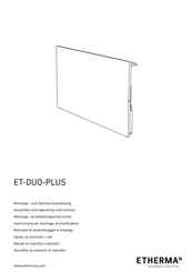 Etherma ET-DUO-PLUS-S-1500-W Assembly And Operating Instructions Manual