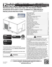 Daikin DSG0363DL Installation Instructions Manual