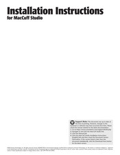 Sonnet MacCuff Studio Installation Instructions Manual