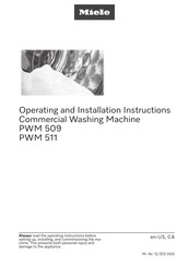 Miele PWM 511 EL DV DD 4002516664581 Operating And Installation Instructions