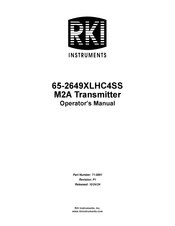 RKI Instruments 65-2649XLHC4SS Operator's Manual