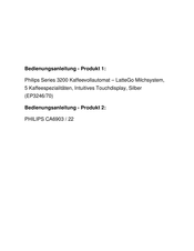 Philips LatteGo 1200 Series User Manual