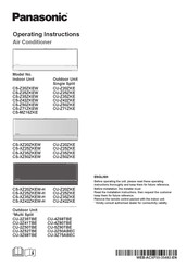 Panasonic CU-3Z75ABEC Operating Instructions Manual