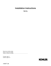 Kohler Tellin K-REC28385-LG-0 Installation Instructions Manual