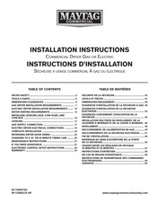 Maytag MDE20PRAYW Installation Instructions Manual