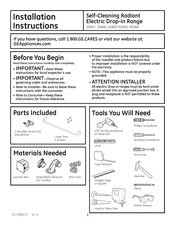 GE PD968 - Profile: 30'' Drop-In Electric Range Installation Instructions Manual