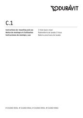 DURAVIT C.1 C11060 005U Instructions For Mounting And Use