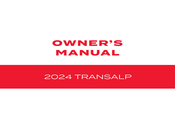 Honda TRANSALP 2024 Owner's Manual