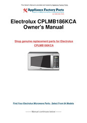 Electrolux PLMB186 Use & Care Manual