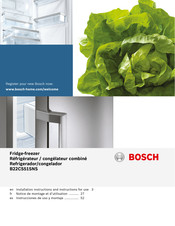 Bosch B22CS51SNS Installation Instructions And Instructions For Use