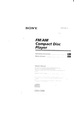 Sony CDX-C490 Operating Instructions Manual