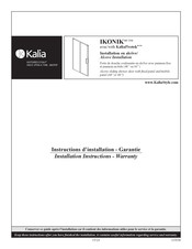 Kalia IKONIK DR1841-160-005 Installation Instructions And Warranty