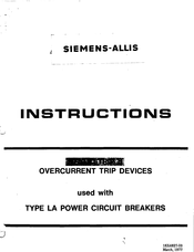 Siemens-Allis Static Trip II Instructions Manual