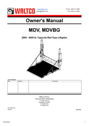 WALTCO MDVBG Owner's Manual