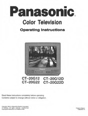 Panasonic CT-20G12D Operating Instructions Manual