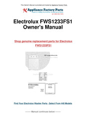 Electrolux FWS1233FS1 Owner's Manual