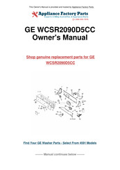 GE WCSR2090D5CC Owner's Manual