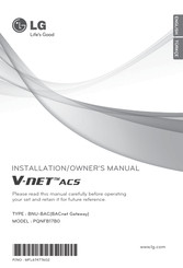 LG V-net ACS PQNFB17B0 Installation & Owner's Manual