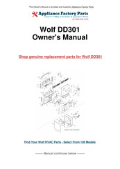 Wolf DD301 Use & Care Information Manual