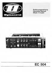 Dynacord EC 504 Operating Manual