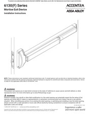 Assa Abloy ACCENTRA 6130(F) Series Installation Instructions Manual