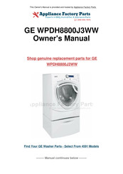 GE Profile WPDH8800J3WW Owner's Manual & Installation Instructions