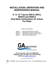 Vag GA INDUSTRIES 950H-D Installation, Operation And Maintenance Manual
