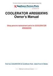 Coolerator AR0500XW5 Use And Care Manual
