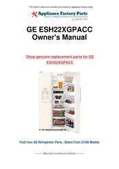 GE ESH22XGPACC Owner's Manual And Installation Instructions