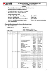 arcelik 876A1 Technical Specifications