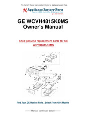 GE WCVH4815K0MS Owner's Manual & Installation Instructions