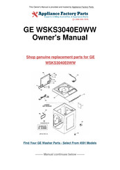 GE WSKS3040E0WW Owner's Manual & Installation Instructions