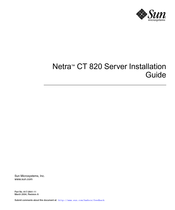 Sun Microsystems Netra CT 820 Installation Manual