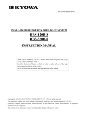 KYOWA DBS-350B-8 Instruction Manual