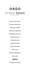 ORDO HYDRO SONIC HSWF01-IB Important Information Manual