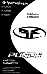 Rockford Fosgate Punch RFT3101A Installation & Operation Manual