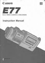 Canon Canovision 8 E77 Instruction Manual