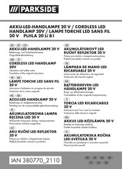 Parkside PLHLA 20 Li B1 Operation And Safety Notes